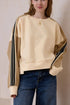 'Stellarae' Striped Long Sleeve Beige Sweater - Celes Fashion